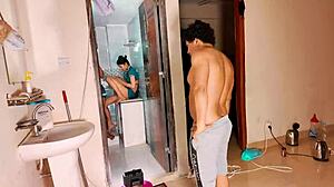 Two Brunettes Take Huge Cocks in Wild Threesome Fuck!