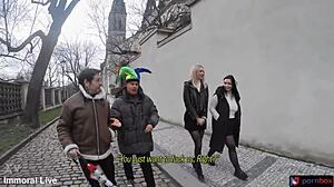 Huge tits blondes sofia lee and venerea maxima ride cock bent over in bedroom foursome