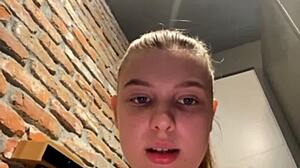 blonde bbw teen squirts incredibly hard fingering in public gym