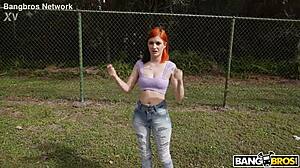 sawyer right swipes right into deepthroat cowgirl creampie with shaved pussy