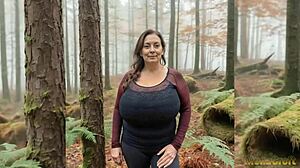 Curvy Milf Mom Hikes Nude Flaunting Huge Saggy Tits Outdoors