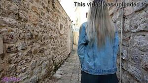 Romantic Outdoor Walk with Remote Vibrator Buzzing in Pussy