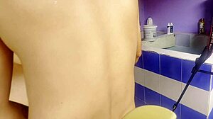 desperate girlfriend begs boss for risky clothing rack pounding