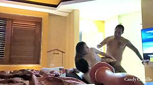 damn esposa shared squirts on hubby's best bud then creampie hotwife finish