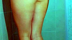 loving college brazilian beauty's thong shower tease