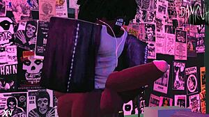 Dami Jerks Monster Black Cock While Dancing in Night Club