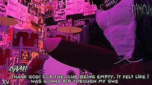 Dami Jerks Monster Black Cock While Dancing in Night Club