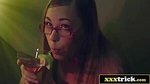 shy girl blows in dj booth then slammed hard