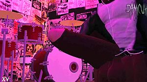 Dami Jerks Monster Black Cock While Dancing in Night Club