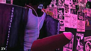 Dami Jerks Monster Black Cock While Dancing in Night Club