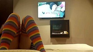 My crossdressed friend rams big cock deep in brunette latina big ass natural tits slut