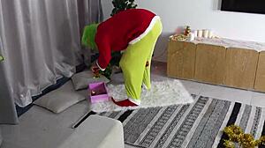 on christmas i bent over for grinch's monster cock pounding my big tits ass