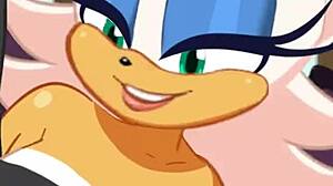 rouge the bat rides cock hard in her tight riders outfit during intense fuck game
