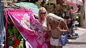 Bi Besties Candee Licious Veronica Leal Share Cock Post Beach Lesbian Play