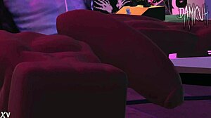 Dami Jerks Monster Black Cock While Dancing in Night Club