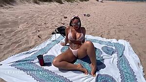 Big-Assed Paisita Makes Wanker's Beach Fantasy Explode with Shaking Ass and Huge Tits