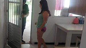brazilian housewife pays cop with her big ass for hubby's freedom