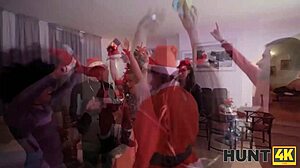 Hunt4k. Sexy Santa Cheating at Christmas Party with Old Cuckold Stranger?