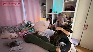 me FOLLO al vago de la cuadra en cosplay PARODY—pure HORROR creampie riding!