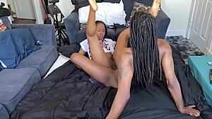 fat ebony slut orgasms hard on massive black monster cock pounding