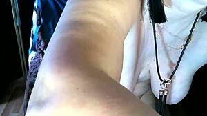 perky curvy mature russian beauty masturbates in her armchair