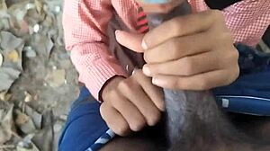 desi indian schoolgirl's tight pussy gets pounded hard with dirty hindi talk and cum on ass.
