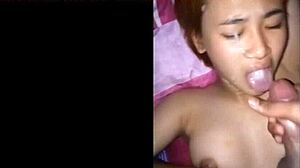 vietnamese bro fucks sister-in-law who gulps his thick cum load