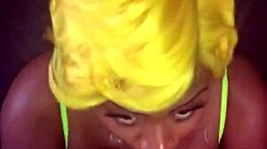 pretty mshoneyroseatl slurps thelastrealtop's monster black cock deepthroat face fuck summer pov blowjob cumshot big natural tits close up spitting submissive