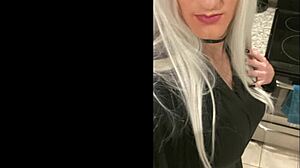 platinum blonde crossdresser heads home humiliated after wild date night