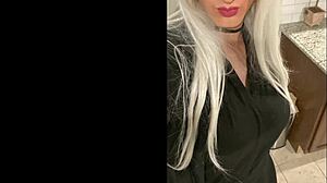 platinum blonde crossdresser heads home humiliated after wild date night