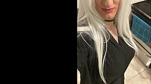 platinum blonde crossdresser heads home humiliated after wild date night