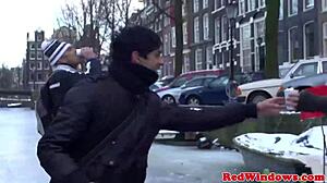 Real Dutch Hooker Rimmed Deep Before Cumshot on Tits Closeup