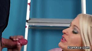 peach feels overwhelmed drowning in bukkake sperm facial bliss sucking every drop