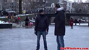 Real Dutch Hooker Rimmed Deep Before Cumshot on Tits Closeup