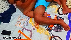 damn, roommate fucks my curvy wife doggystyle on our bed!