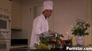haley paige bends over kitchen counter for rough monster cock pounding