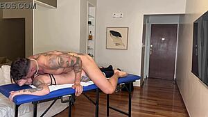 guy tricks girlfriend with hot masseuse for juicy pussy pounding