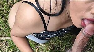 public pounding builds to massive squirt finale with creampie bliss