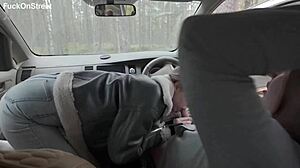 real teen 18+ couple risks it all fucking rough roadside car blowjob cowgirl cumshot public thrill
