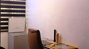 Curvy Ebony Housewife Bends Over for Spanking