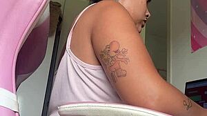 Chubby Ebony Farts Loud at Home Office Desk!