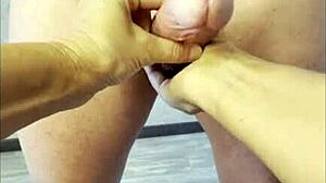 stepmom milks my huge cock dry every morning with her saggy natural tits