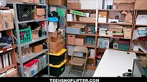 sexy black teen 18+ shoplifter amethyst banks with big ass gets fucked hard by security officer in office