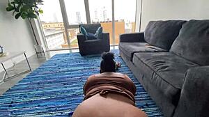 bbw ebony bent over for big black cock doggystyle pounding in california daylight