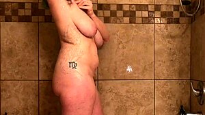 sexy milf bunnieandthedude fucks ass in shower till cum