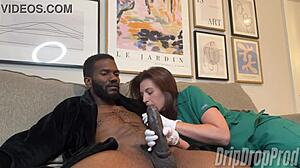 nurse jenn slurps patient's nipples while jerking his throbbing cock so good 😏💦🍆