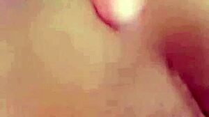 curvy colombian bunny ex-girlfriend in miniskirt gives sloppy homemade blowjob with natural big tits.