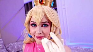 Bowsette and Peach finger asses in rubber lesbian orgy?