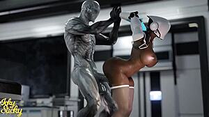 i can't believe this huge ass robot took my hung alien cock!!