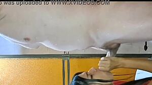 my hot neighbor gives the sloppiest blowjob ever in amateur homemade style